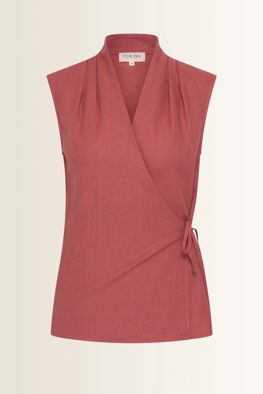 Mouwloze wrap blouse