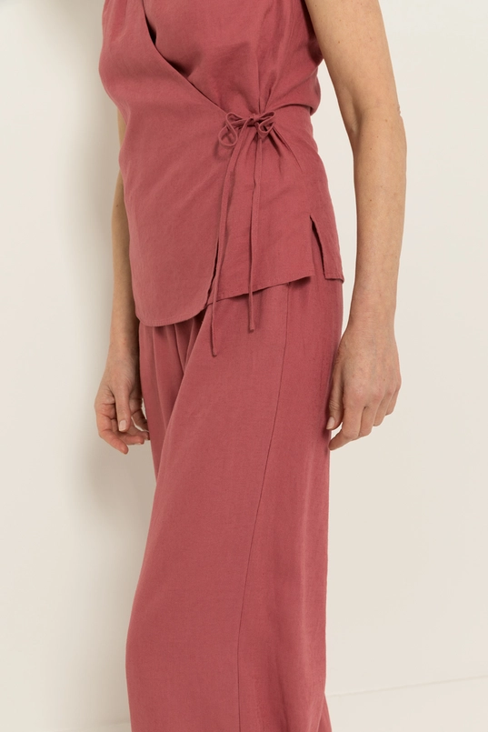 Mouwloze wrap blouse
