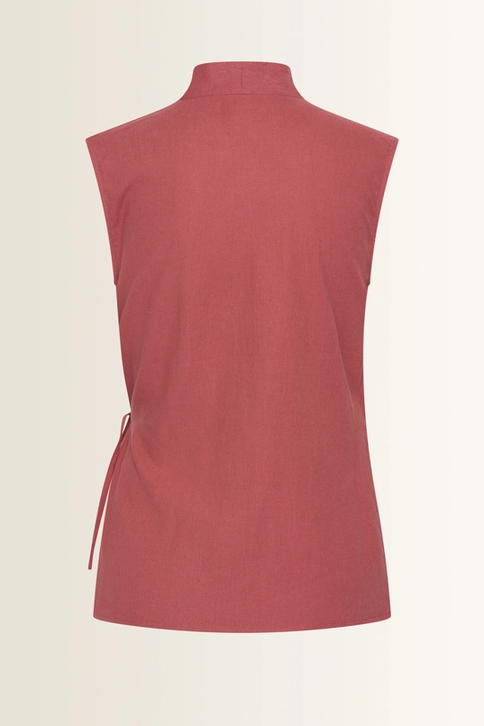 Mouwloze wrap blouse