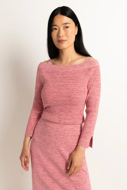 Off-shoulder top gebreid