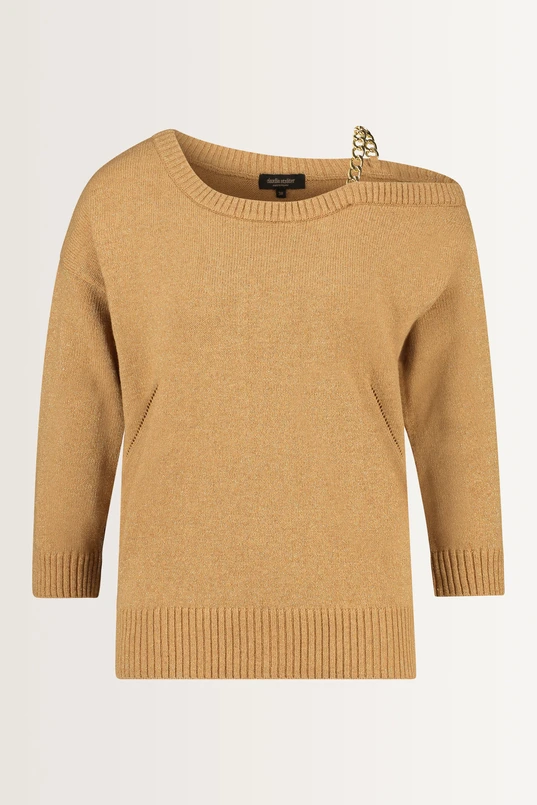Offshoulder trui ketting