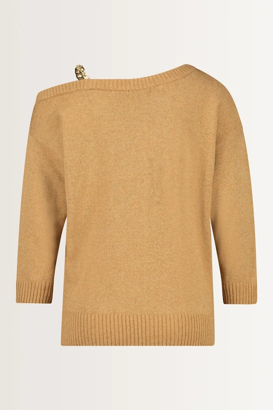 Offshoulder trui ketting