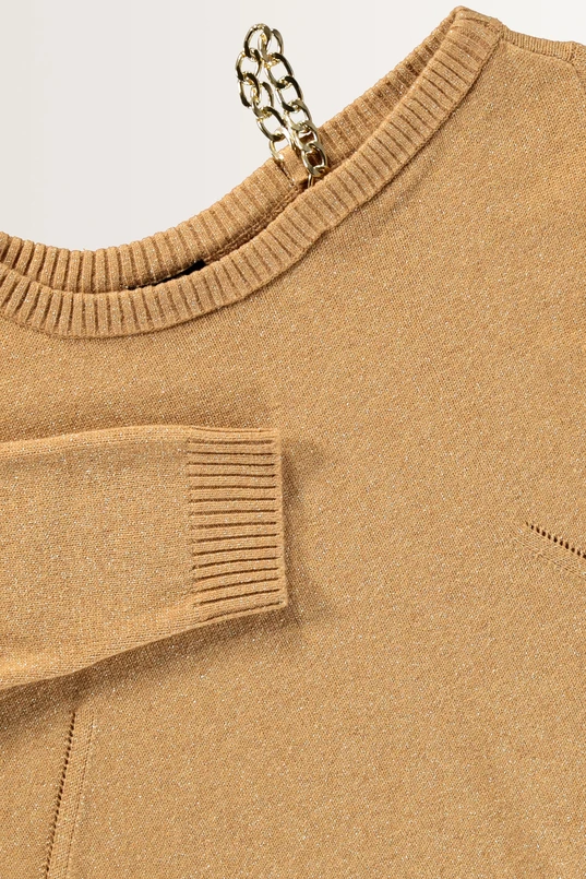 Offshoulder trui ketting