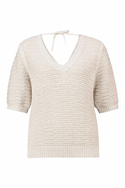 Opengebreide lurex trui