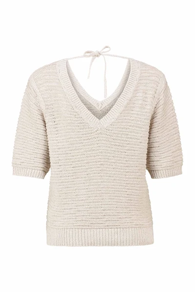 Opengebreide lurex trui