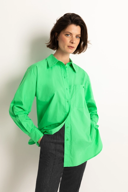 Overhemdblouse katoen