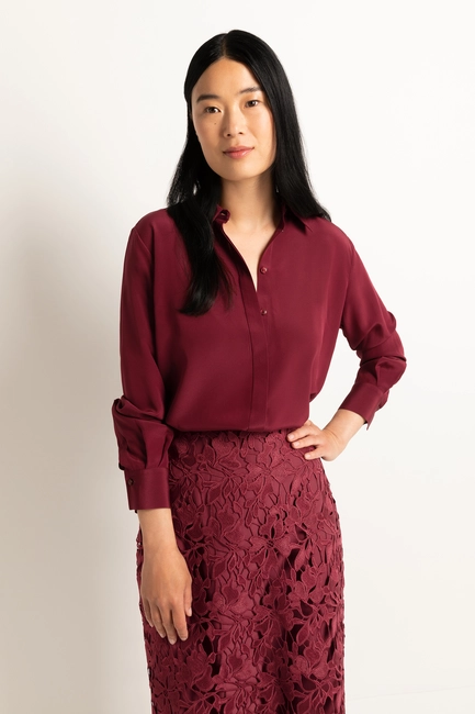Overhemdblouse zijde