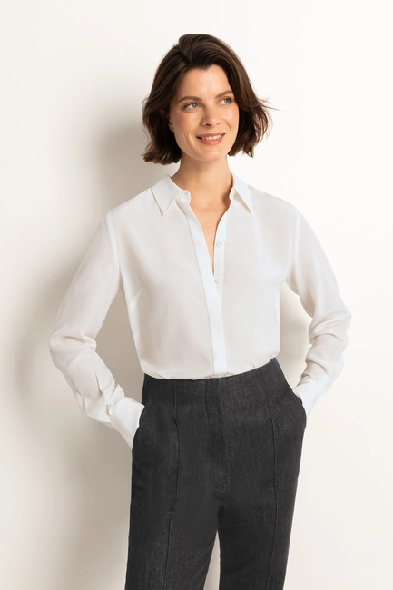 Overhemdblouse zijde