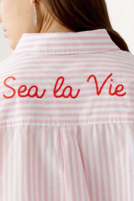 Oversized blouse met borduursels OUI