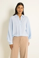 Oversized blouse met volumemouwen