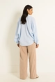 Oversized blouse met volumemouwen