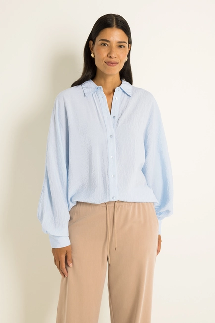 Oversized blouse met volumemouwen