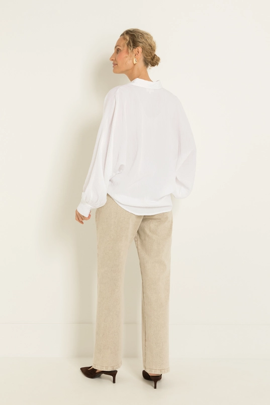 Oversized blouse met volumemouwen