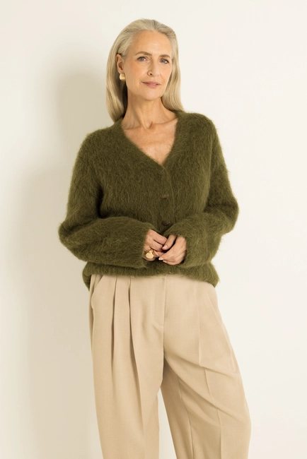 Oversized vest van harige alpacamix