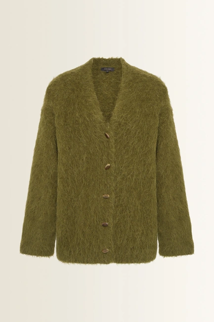 Oversized vest van harige alpacamix