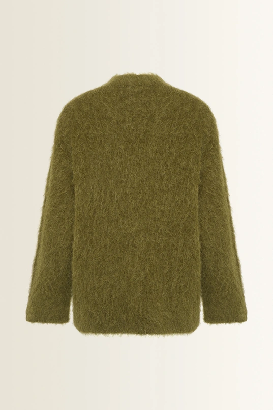 Oversized vest van harige alpacamix