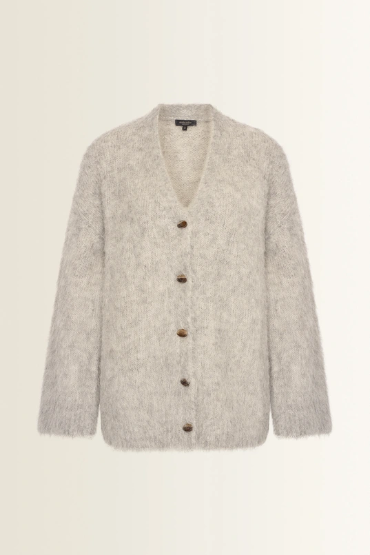 Oversized vest van harige alpacamix