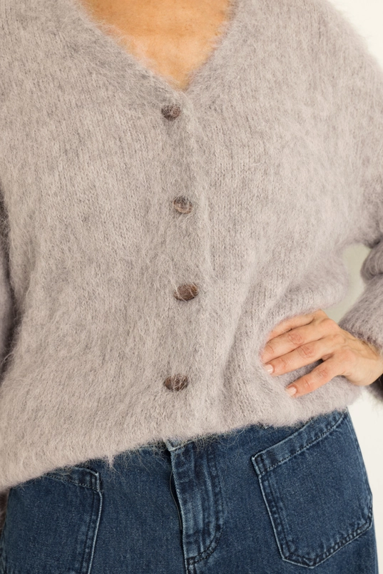 Oversized vest van harige alpacamix