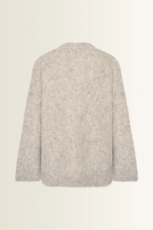 Oversized vest van harige alpacamix