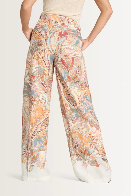 Paisley broek met wijde pijpen Adrienne Cambio