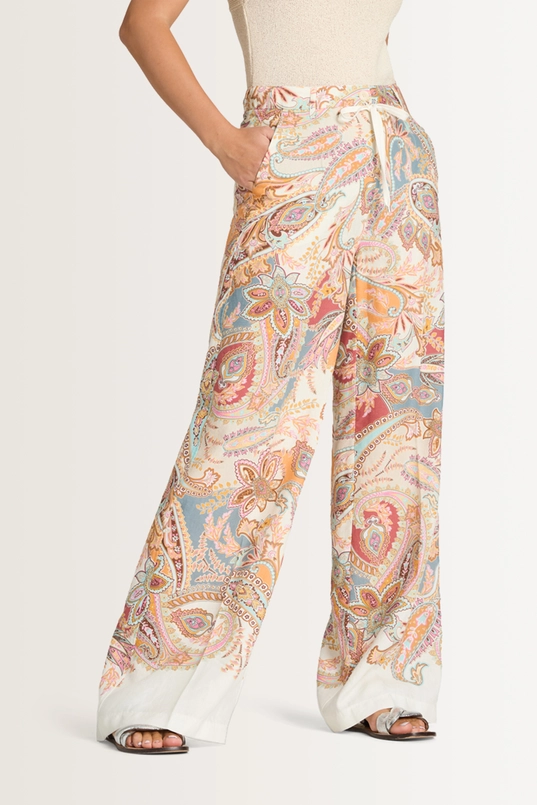 Paisley broek met wijde pijpen Adrienne Cambio