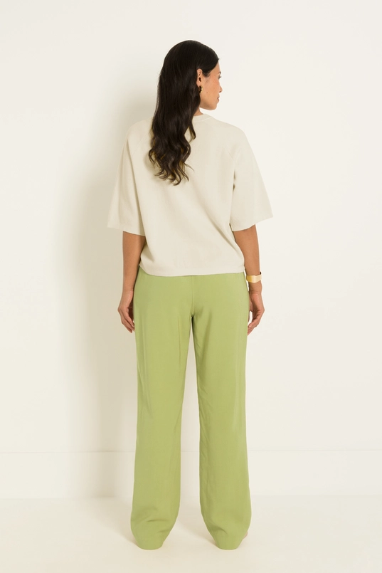 Pantalon met goudkleurige buckle