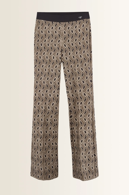 Pantalon met grafisch dessin Flower Cambio