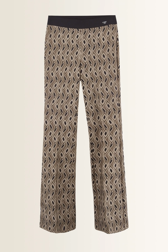 Pantalon met grafisch dessin Flower Cambio
