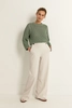 Pantalon met metalen statement knopen