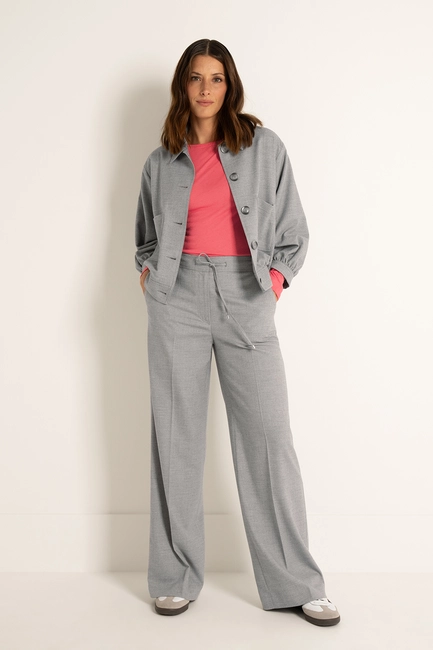 Pantalon met visgraatstructuur