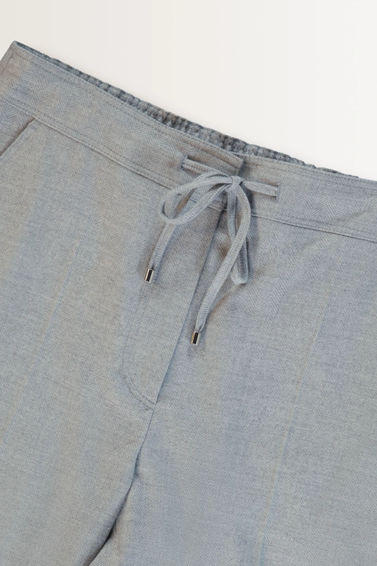 Pantalon met visgraatstructuur