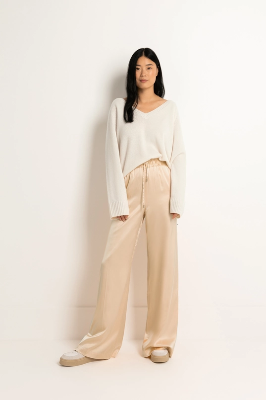 Pantalon stretch satijn