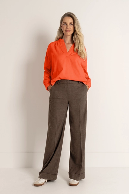 Pantalon van flanellen stretchmix