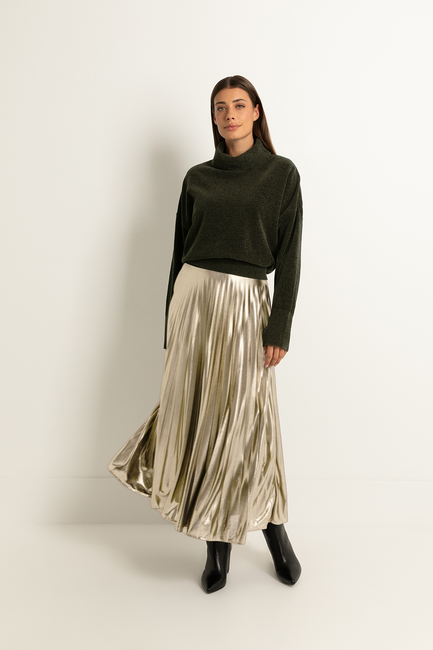 Plissérok met metallic glans