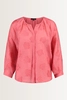 Pofmouw blouse met ingeweven bloemenpatroon