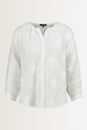 Pofmouw blouse met ingeweven bloemenpatroon