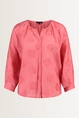 Pofmouw blouse met ingeweven bloemenpatroon