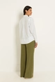 Poplin blouse met brede manchetten