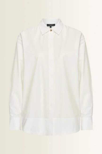 Poplin blouse met brede manchetten