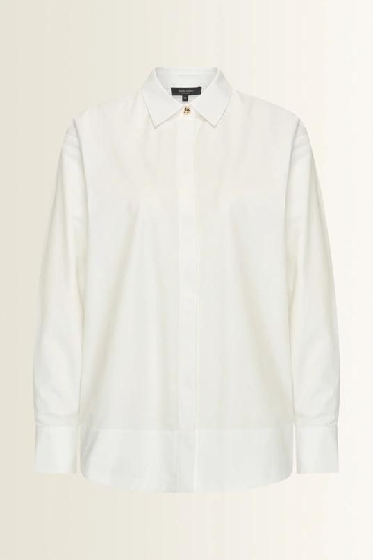 Poplin blouse met brede manchetten