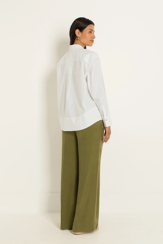 Poplin blouse met brede manchetten