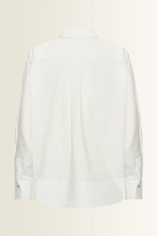 Poplin blouse met brede manchetten