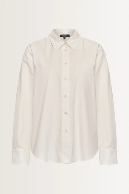 Poplin blouse met knoopdetail