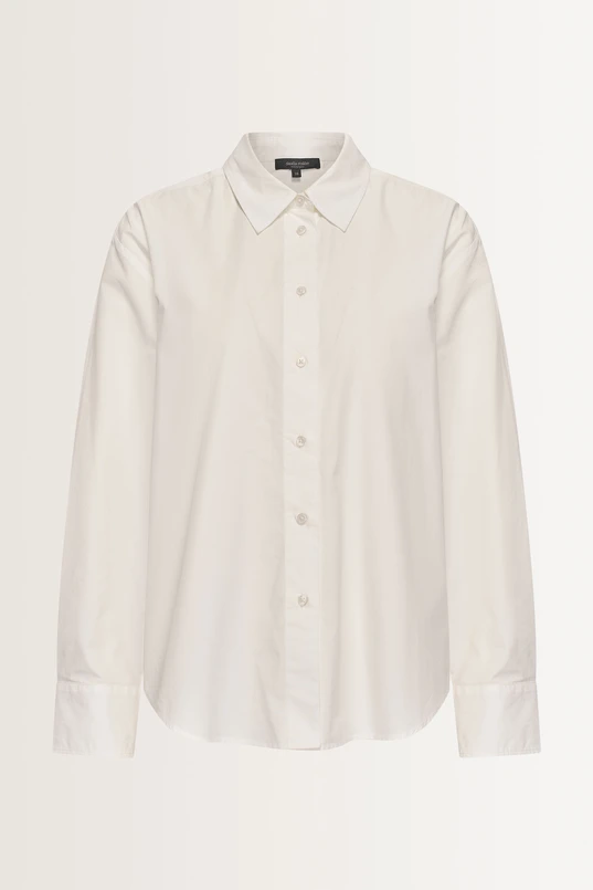 Poplin blouse met knoopdetail