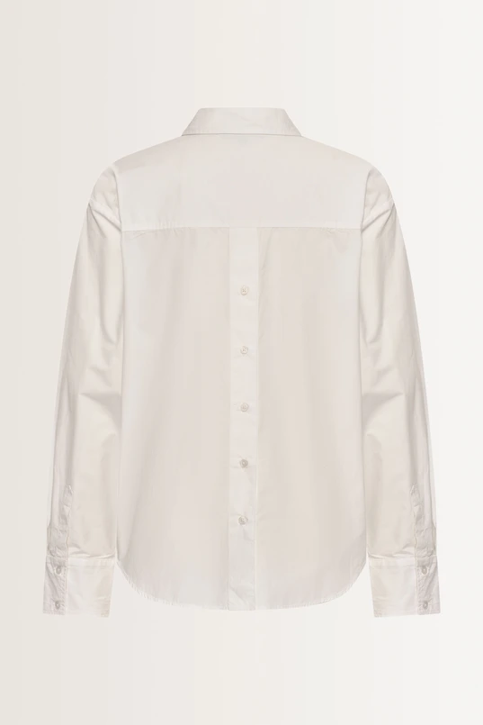 Poplin blouse met knoopdetail