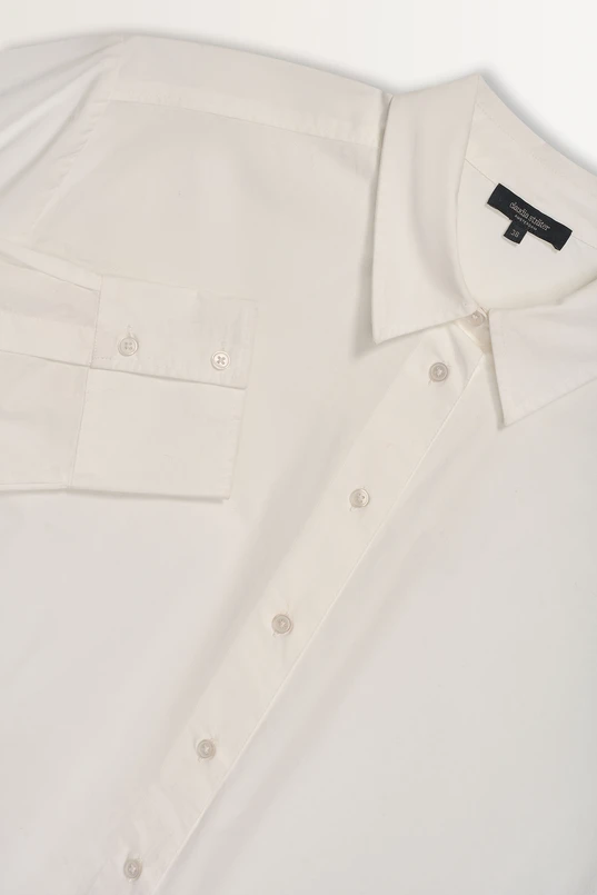 Poplin blouse met knoopdetail