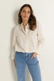 Poplin blouse met verfijnd borduurreliëf
