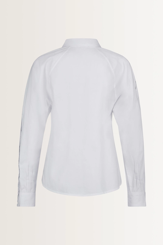 Poplin blouse met zilverkleurige drukknoopjes