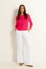 Poplin broek met wijde pijpen