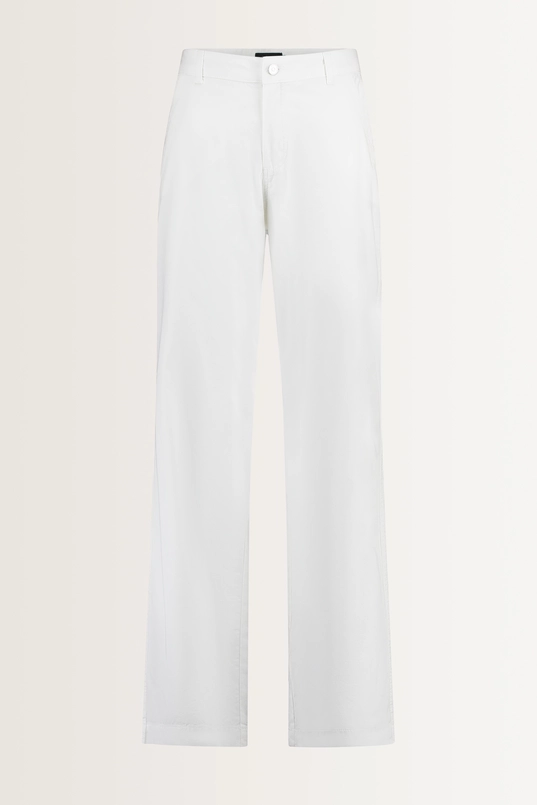Poplin broek met wijde pijpen